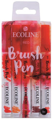 SET 5 RED BRUSH PEN ECOLINE TALENS