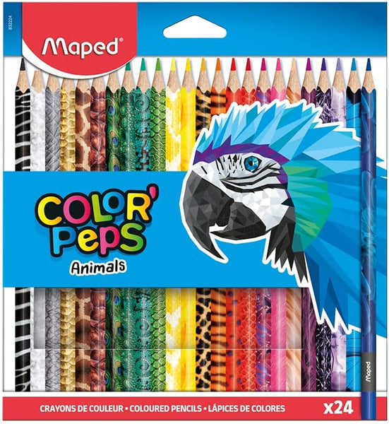 LAPSA DRURI ME NGJYRA MAPED 24 COLOR PEPS ANIMALS