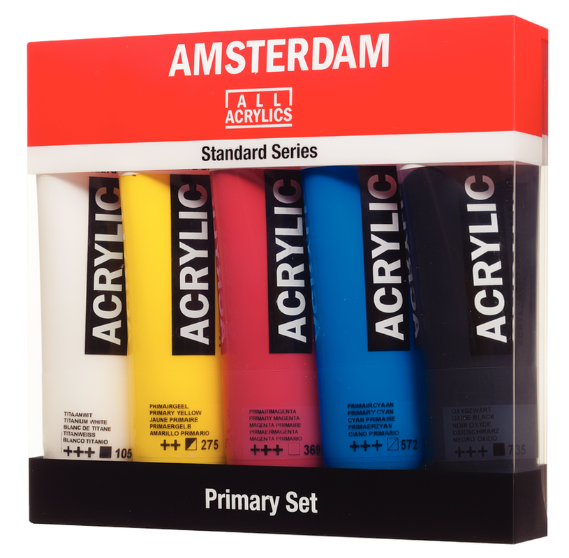 SET PRIMARY 5X120ML ACRYLIC AMSTERDAM TALENS