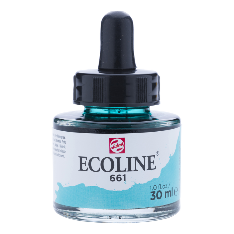 LIQUID WATER COLOUR ECOLINE TALENS TURQUOISE GREEN 661