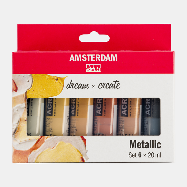 SET AMSTERDAM 6X20ML ACRYLIC METALLIC