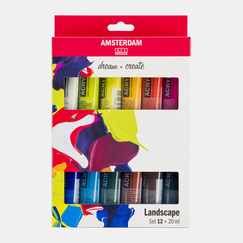 SET AMSTERDAM 12X20ML ACRYLIC LANDSCAPE