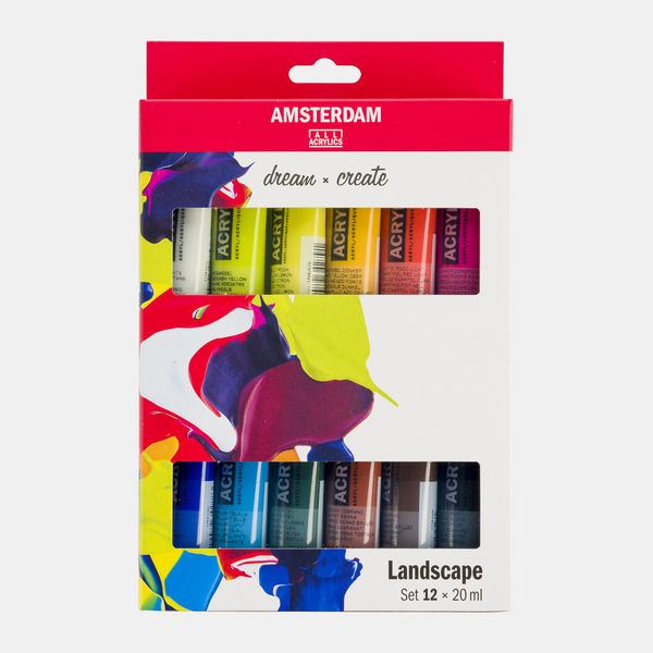 SET AMSTERDAM 12X20ML ACRYLIC LANDSCAPE