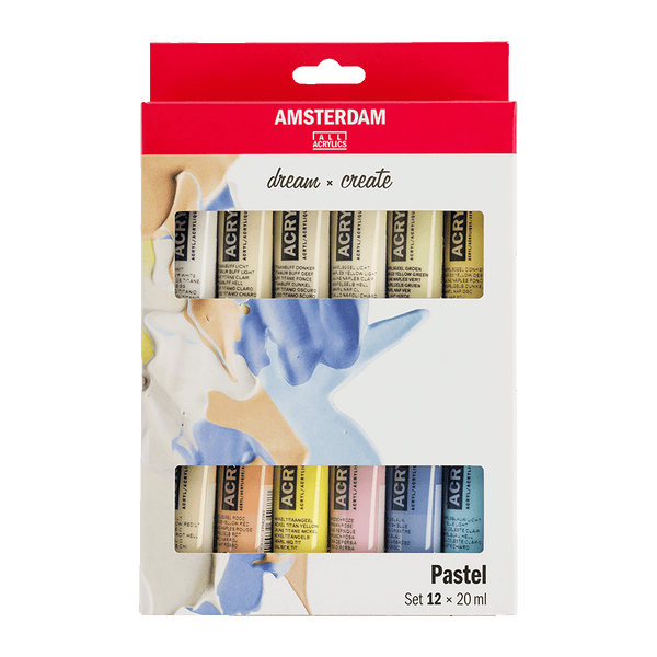 SET AMSTERDAM 12X20ML ACRYLIC PASTEL