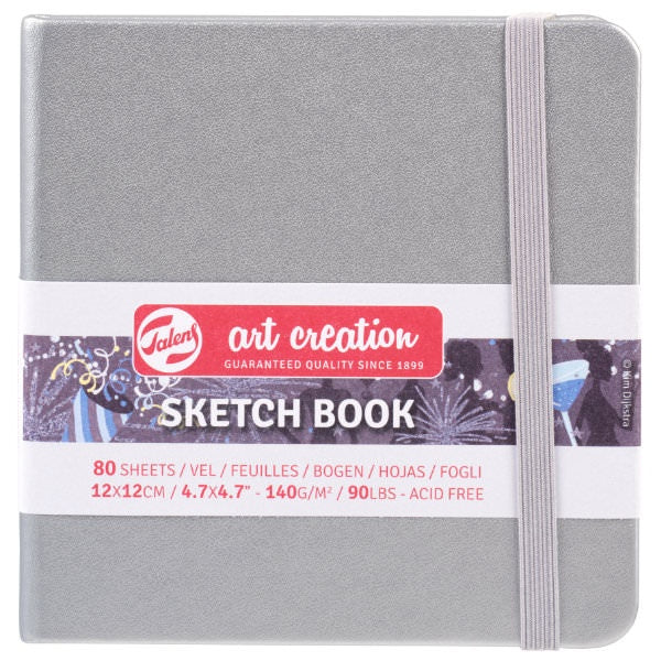 BLLOK SKETCH BOOK ART CREATION 12X12 CM SHINY SILVER