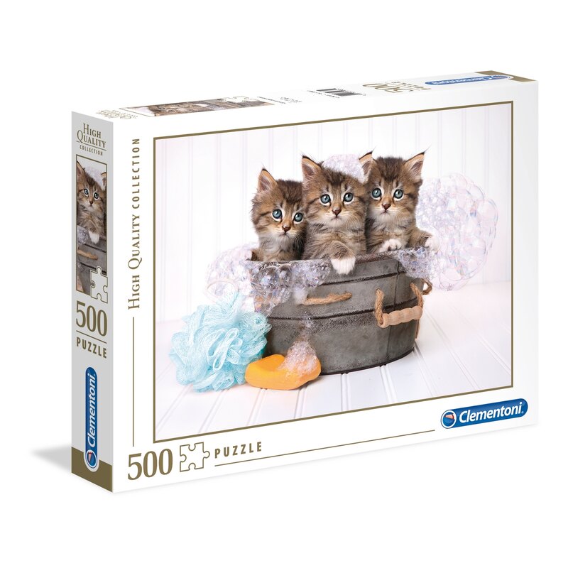 PUZZLE 500 CP CLEMENTONI KITTENS & SOAP