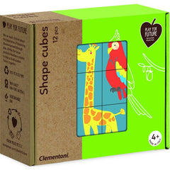 SHAPE CUBES 12PCS CLEMENTONI ANIMALS