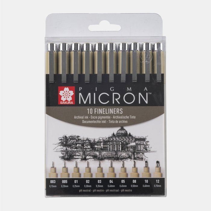 SET PIGMA MICRON SAKURA 10 FINELINERS