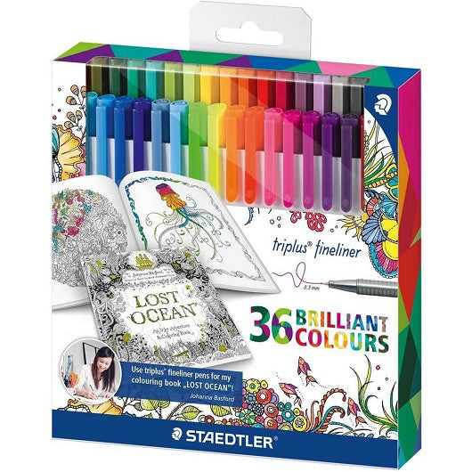 SET 36 TRIPLUS FINELINER STAEDTLER BRILLIANT COLOURS