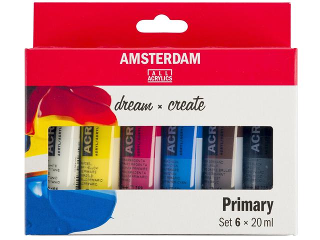 SET AMSTERDAM 6X20ML ACRYLIC PRIMARY