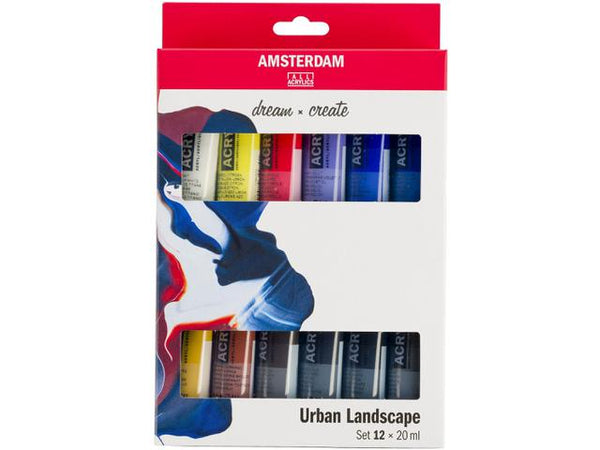 SET AMSTERDAM 12X20ML ACRYLIC URBAN LANDSCAPE