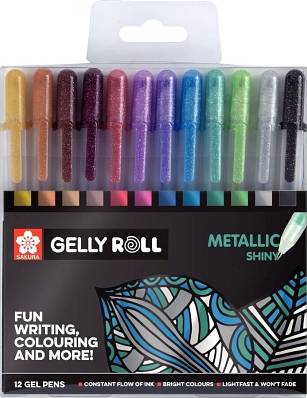 SET 12 GELLY ROLL SAKURA METALLIC SHINY