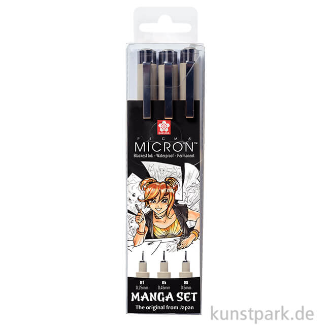 SET PIGMA MICRON MANGA SAKURA 3 FINELINER