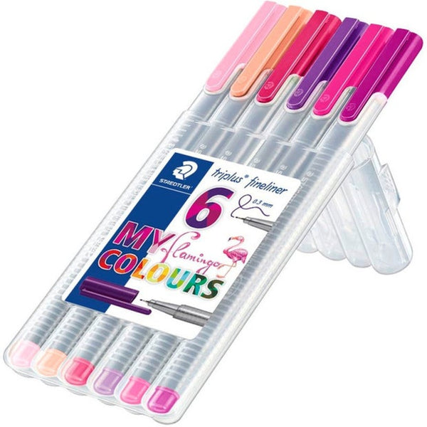 SET 6 FINELINER ME NGJYRA TRIPLUS STAEDTLER 0.3MM